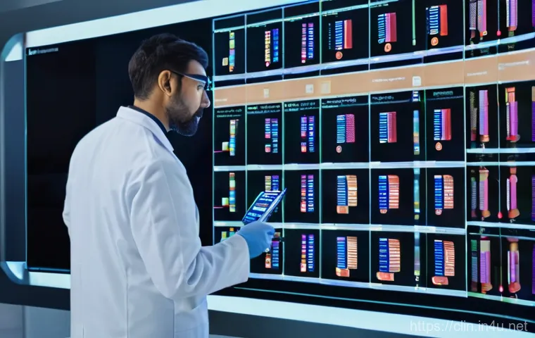 임상병리사 필수 학습 과목 - A focused female clinical pathologist, wearing a neat white lab coat and safety glasses, meticulousl... 임상병리사 필수 학습 과목 - A focused female clinical pathologist, wearing a neat white lab coat and safety glasses, meticulousl...