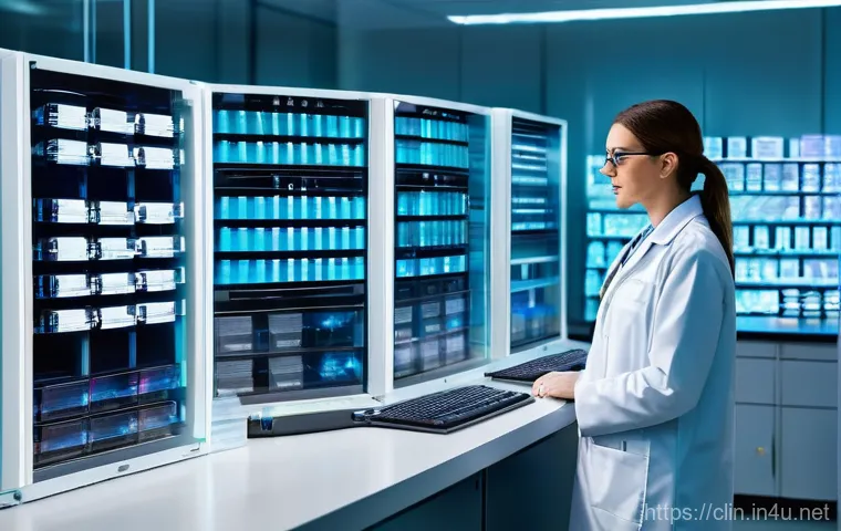 임상병리사 실험 데이터 관리 팁 - **Prompt 1: Clinical Data Organization and Management**
A focused clinical pathologist, wearing ...